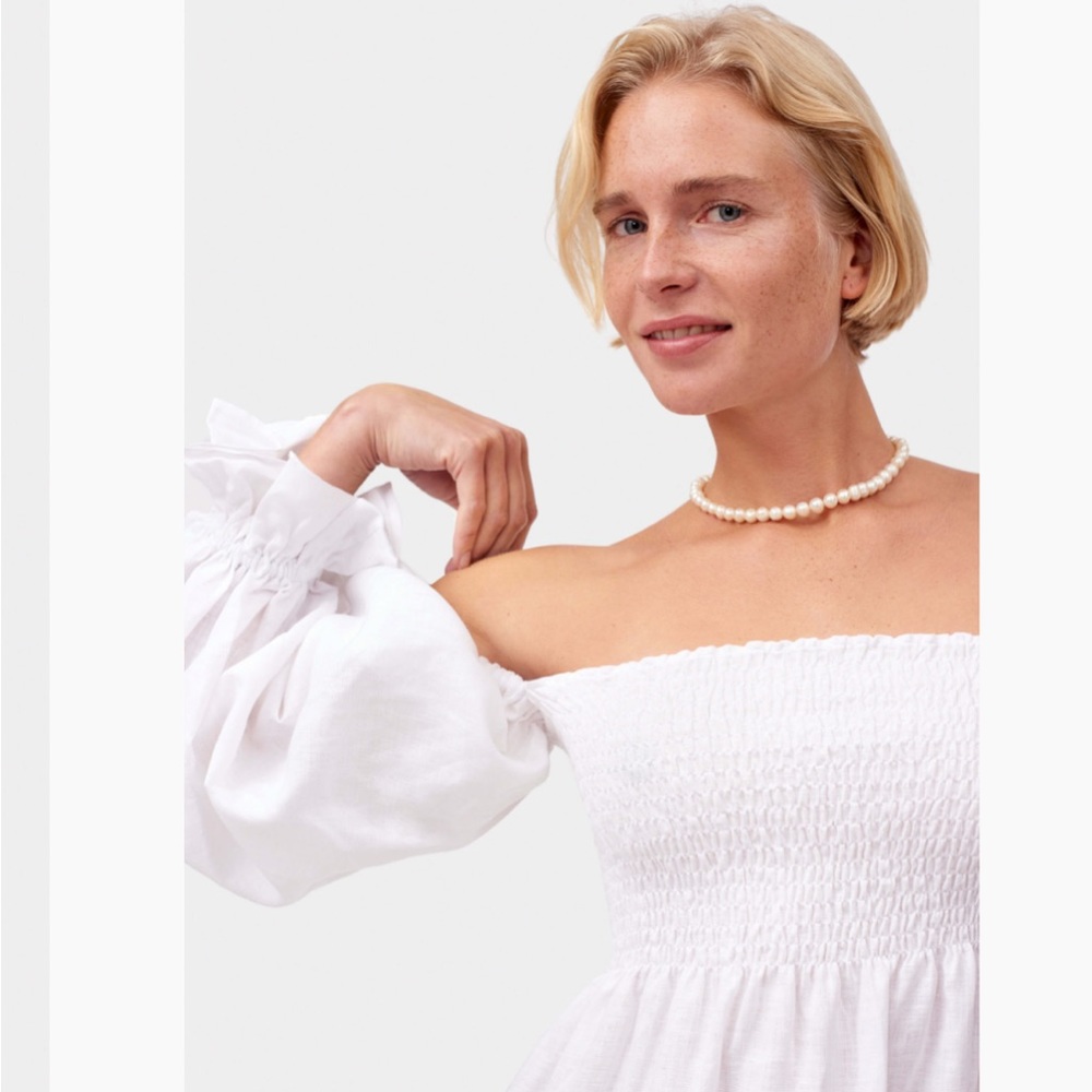 Sleeper Atlanta Linen Dress White S